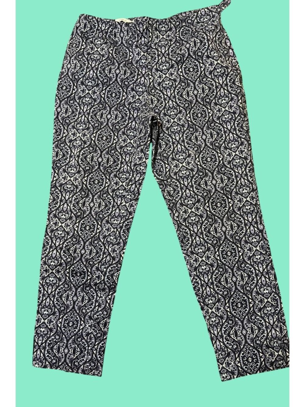 Charter Club Womens Classic Fit Printed Ankle Pants Size 8 Cotton/Nylon Blend